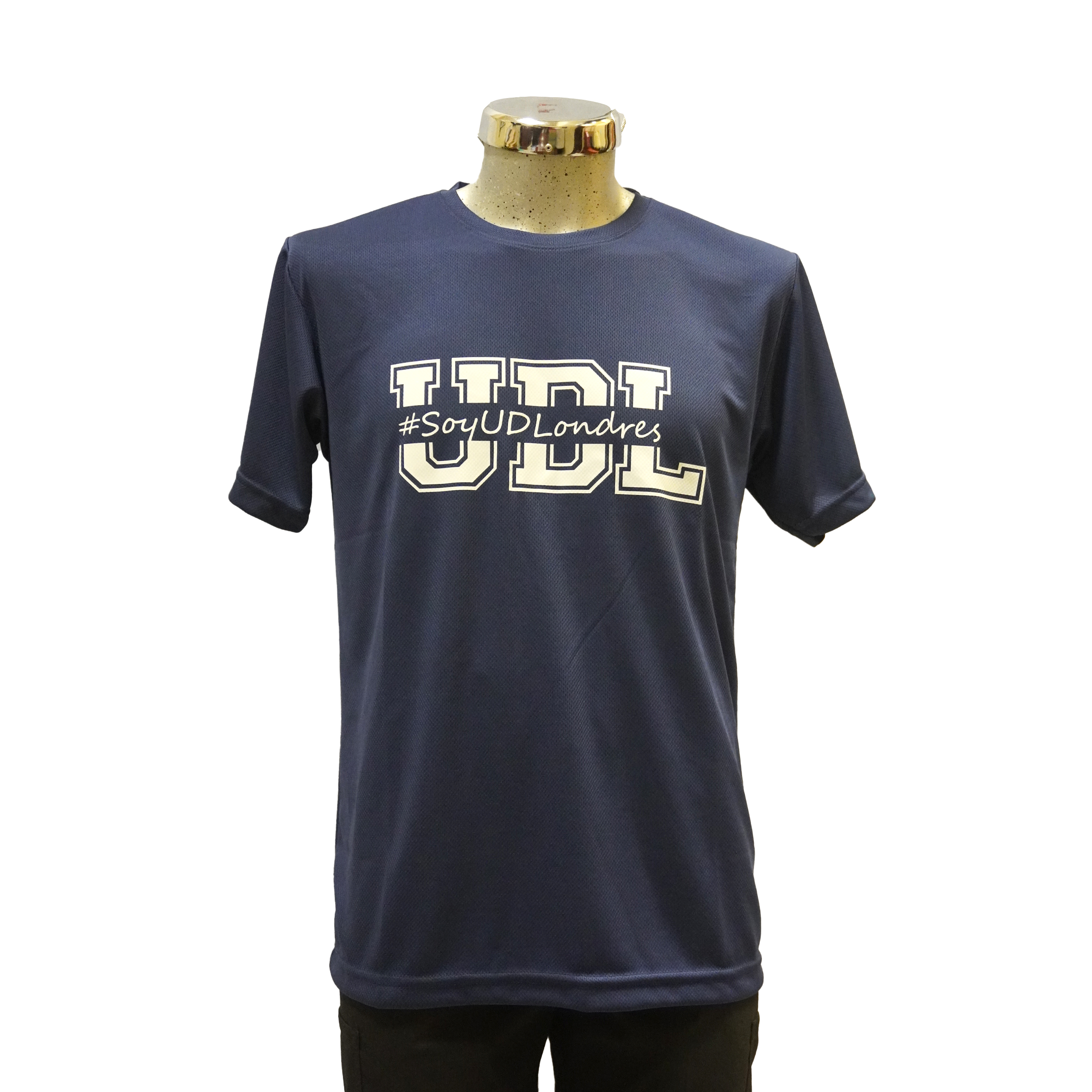 Playera  Deportiva Dry Fit Azul - Logo medio