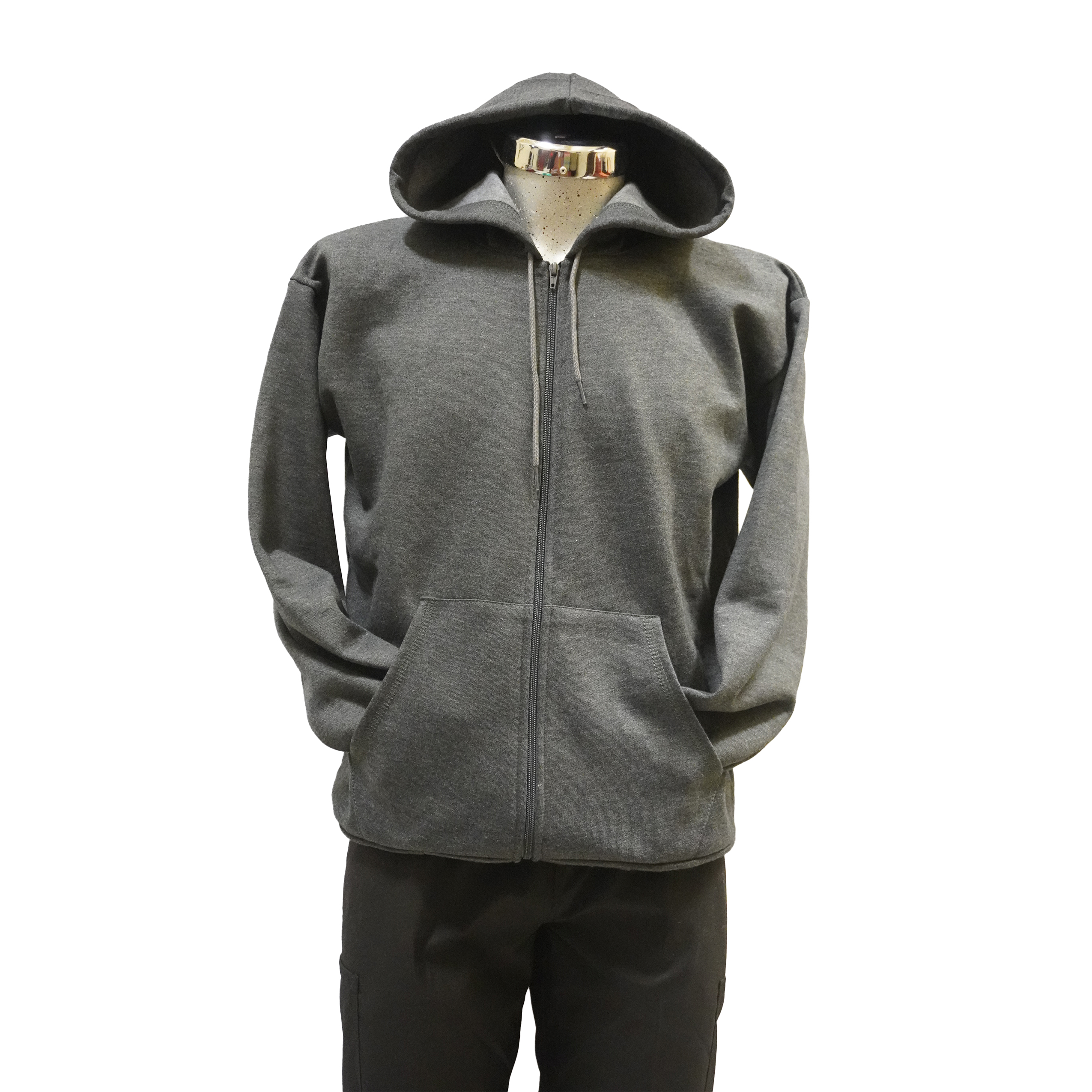 Sudadera Gris M logo espalda con cierre