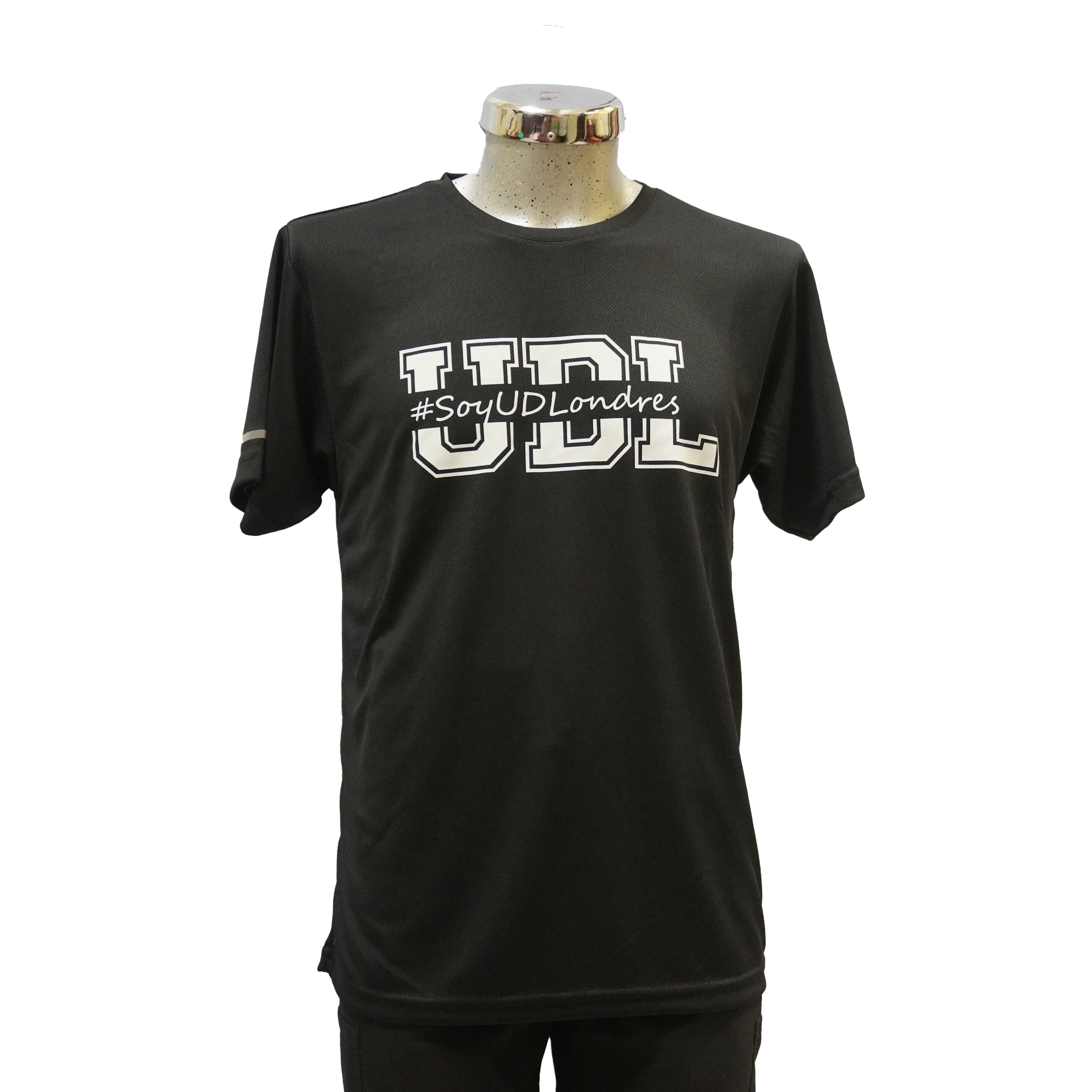 Playera  Deportiva Dry Fit Negra CH Logo medio